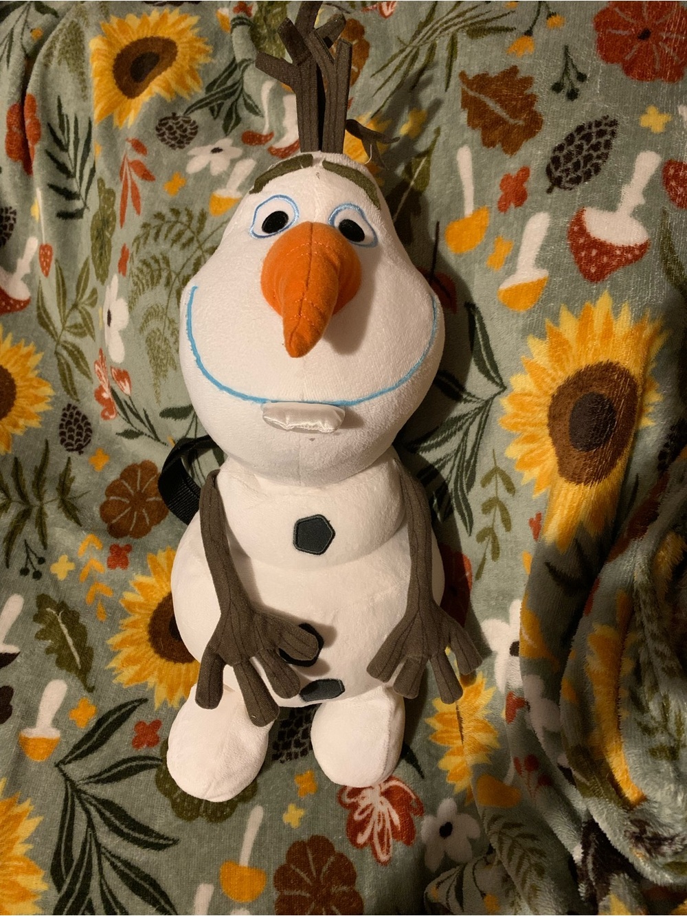 Disney Frozen Olaf Plush Mini Backpack 2014 Stuffed Character Bag Adj. Straps